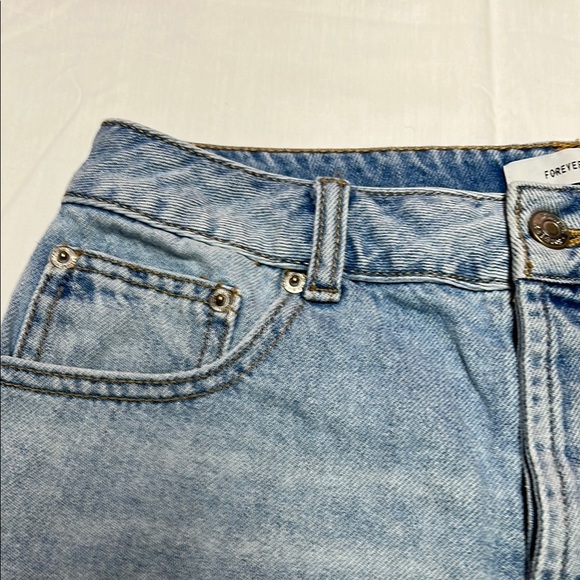 Forever 21 cotton denim cut off shorts petite size 25 light wash button fly - Picture 5 of 12